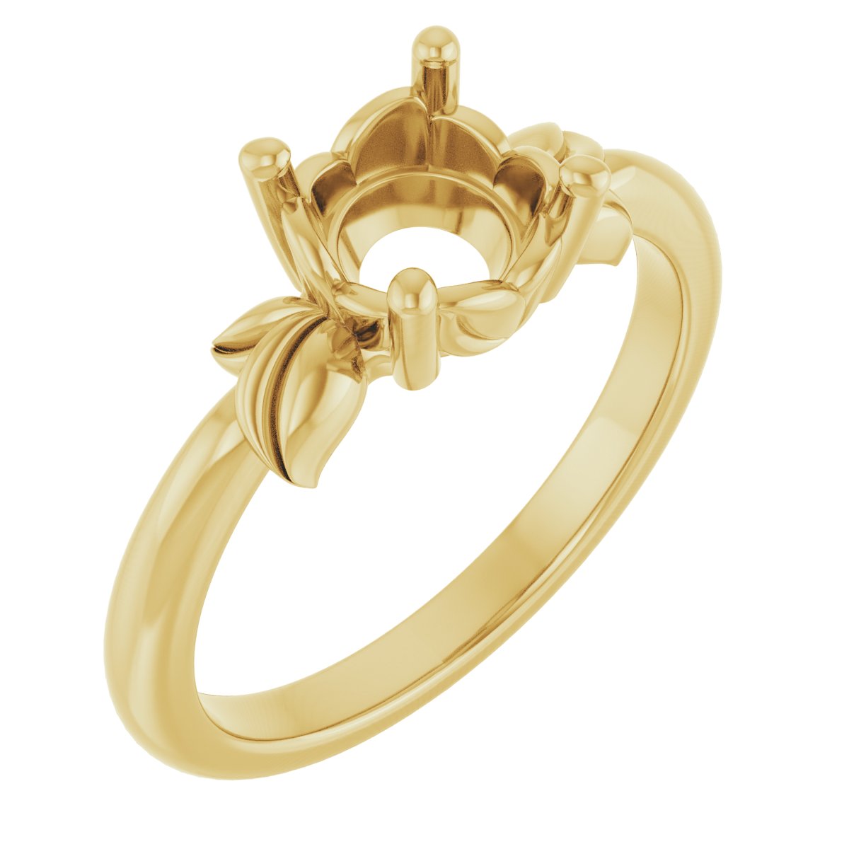 Floral Solitaire Ring