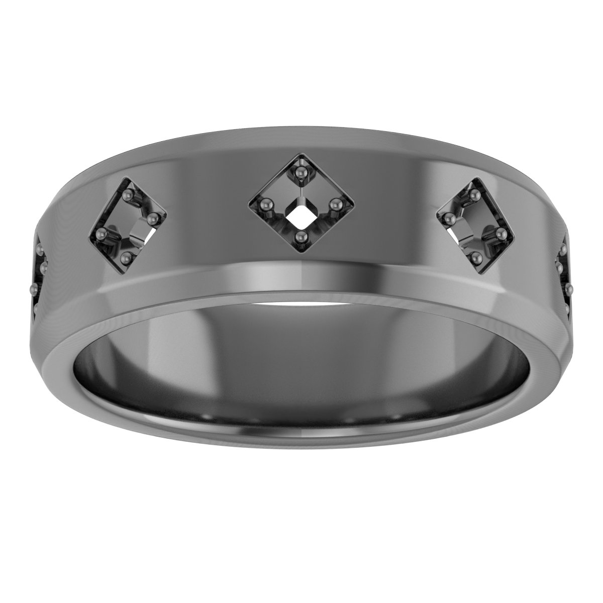 1.5 mm Round Mens Band Mounting view 3