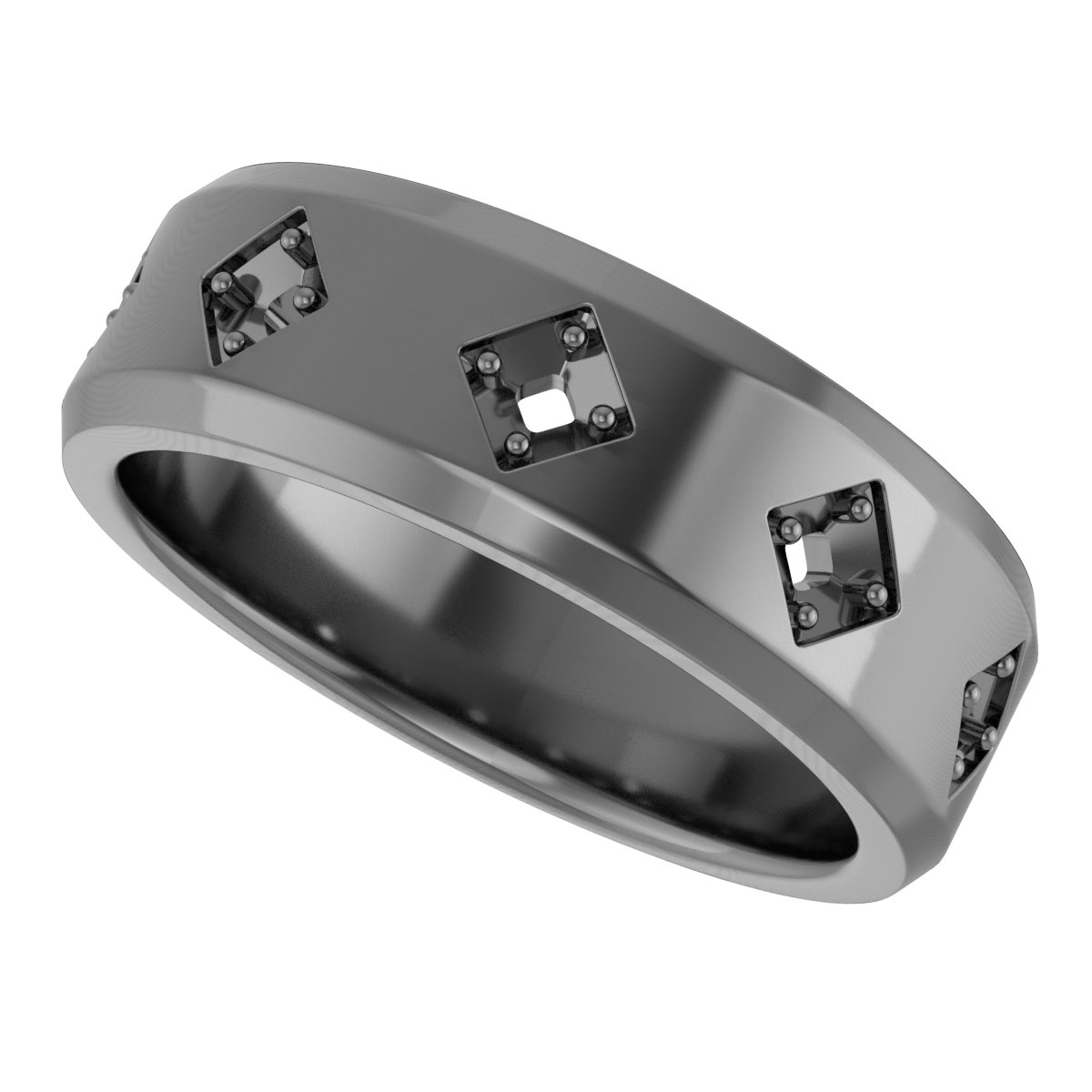 1.5 mm Round Mens Band Mounting view 5