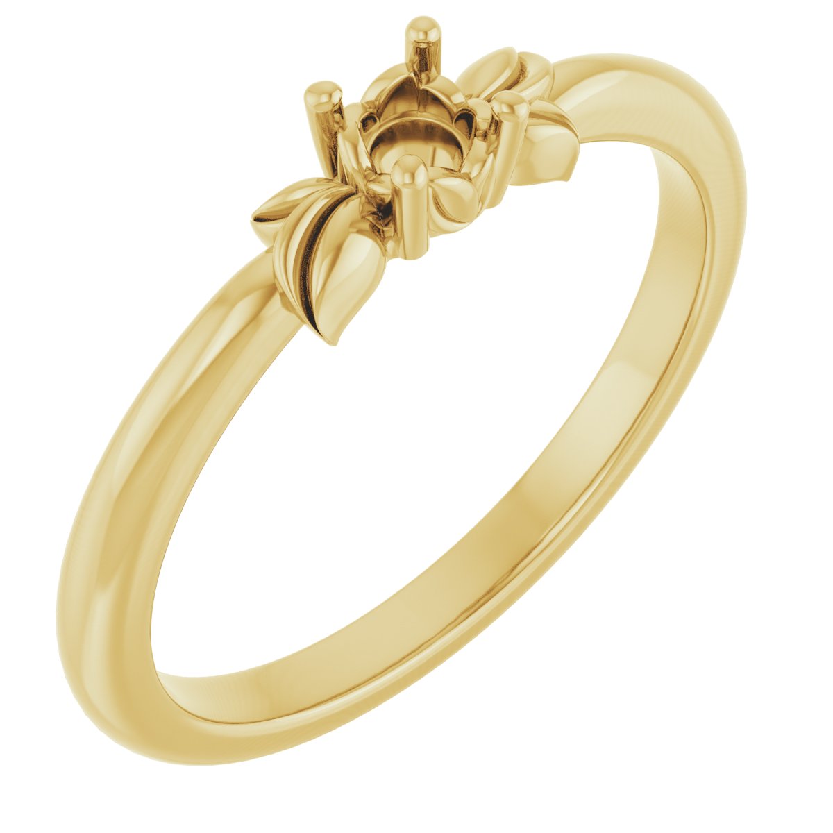 Floral Solitaire Ring