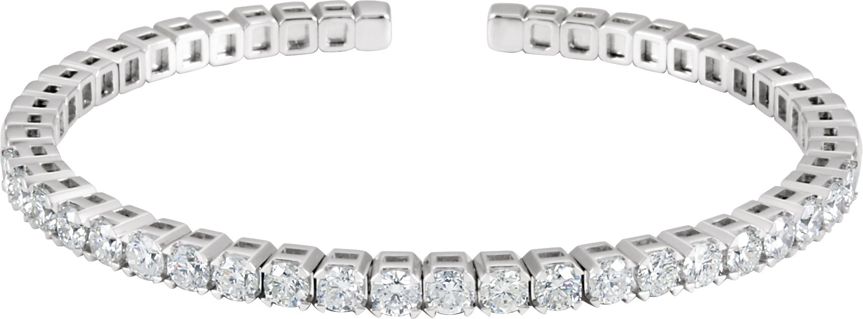 14K White 3 1/3 CTW Diamond Bangle Bracelet   
