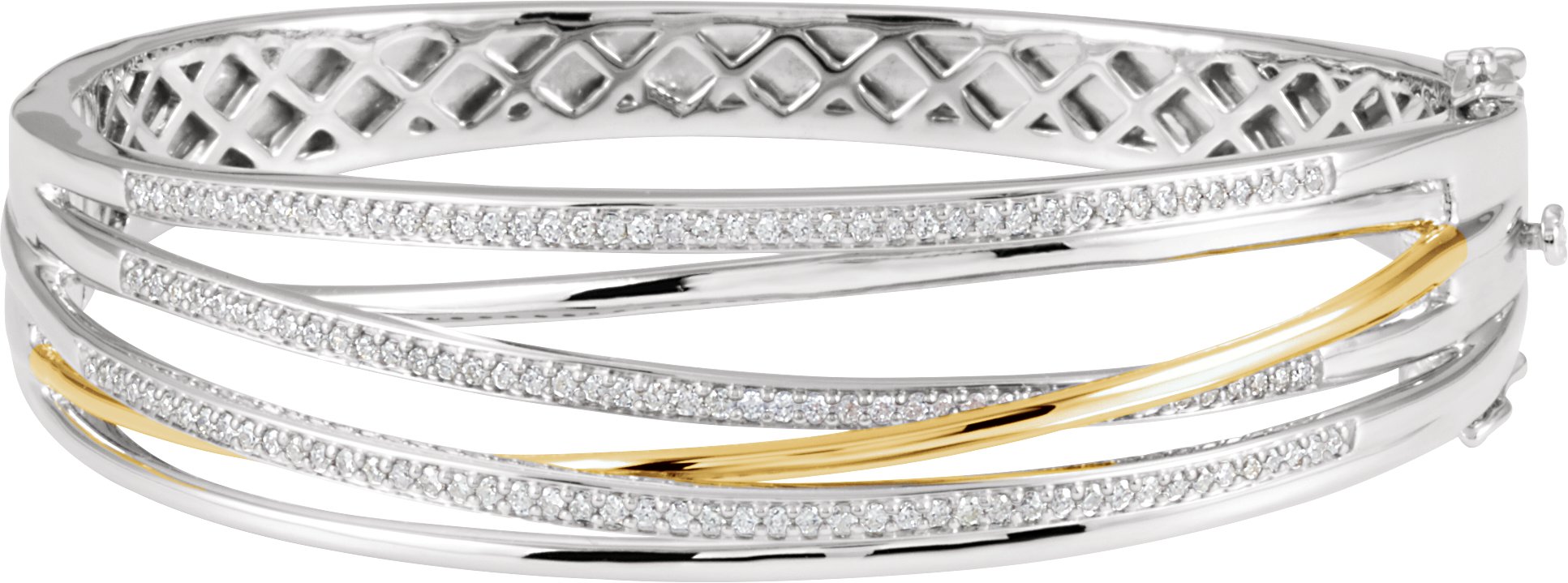 14K White & Yellow 1 CTW Diamond 8" Bracelet