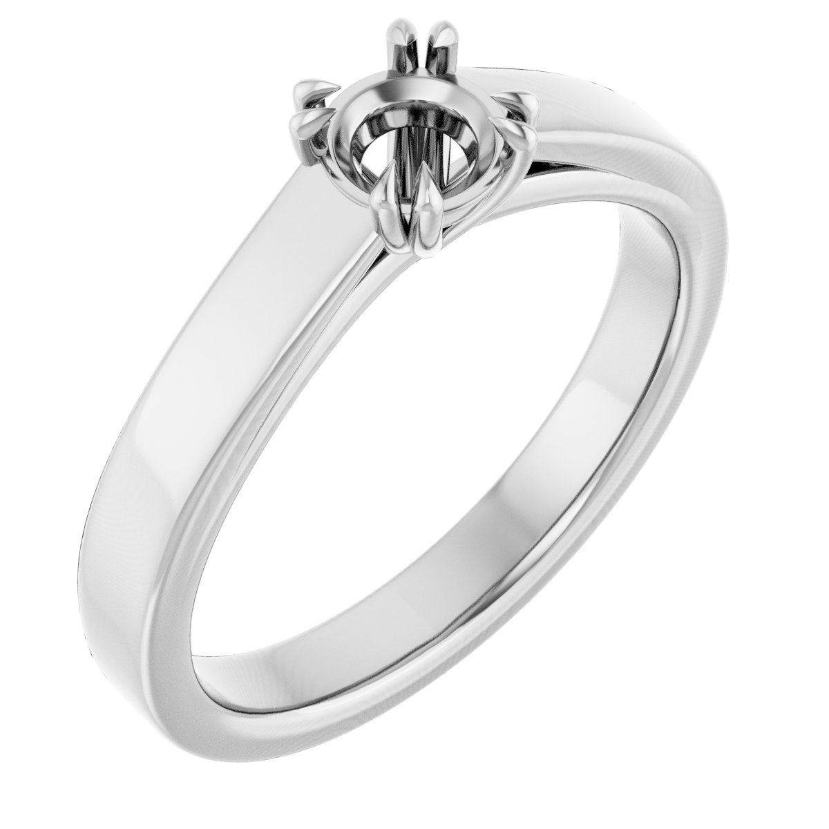 Double Claw-Prong Solitaire Engagement Ring