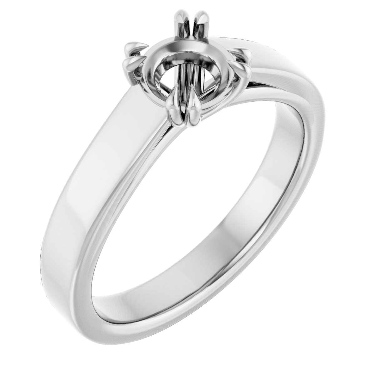Double Claw-Prong Solitaire Engagement Ring