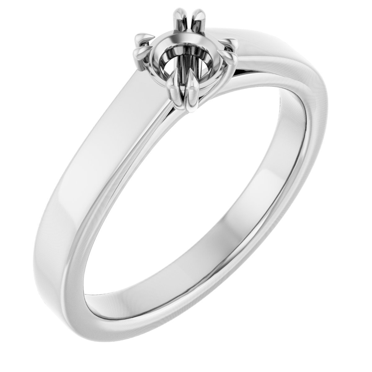 Double Claw-Prong Solitaire Engagement Ring