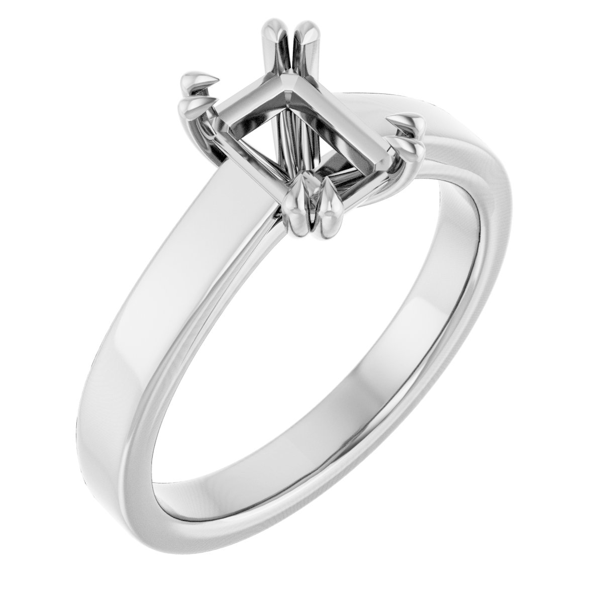 Double Claw-Prong Solitaire Engagement Ring