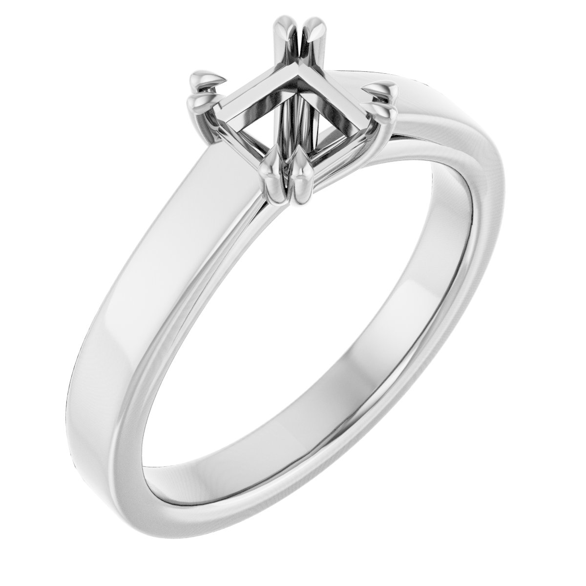 Double Claw-Prong Solitaire Engagement Ring