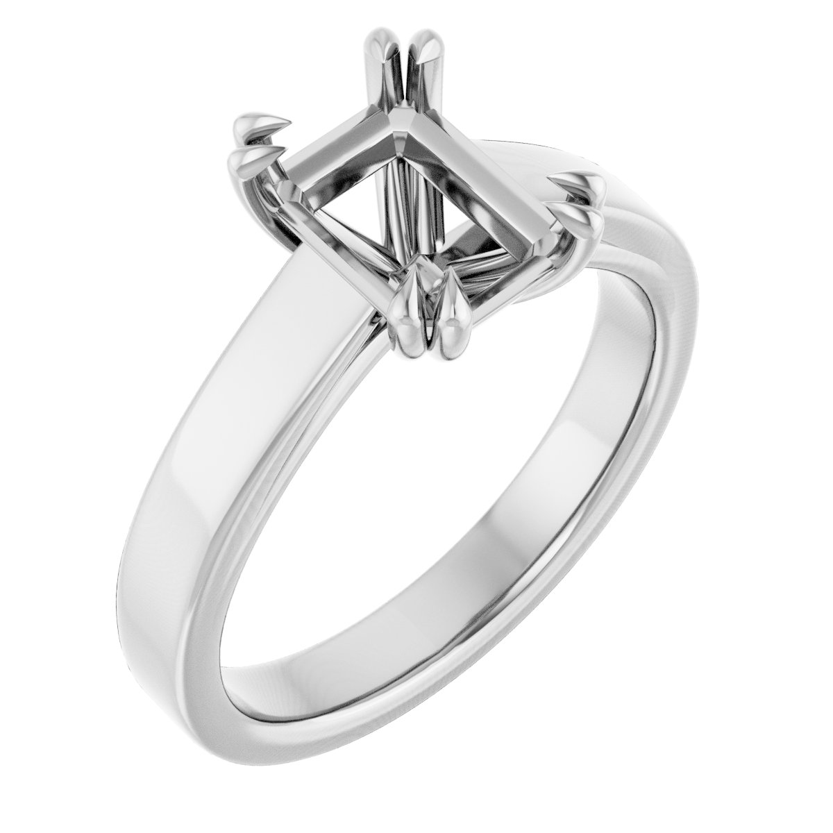 Double Claw-Prong Solitaire Engagement Ring
