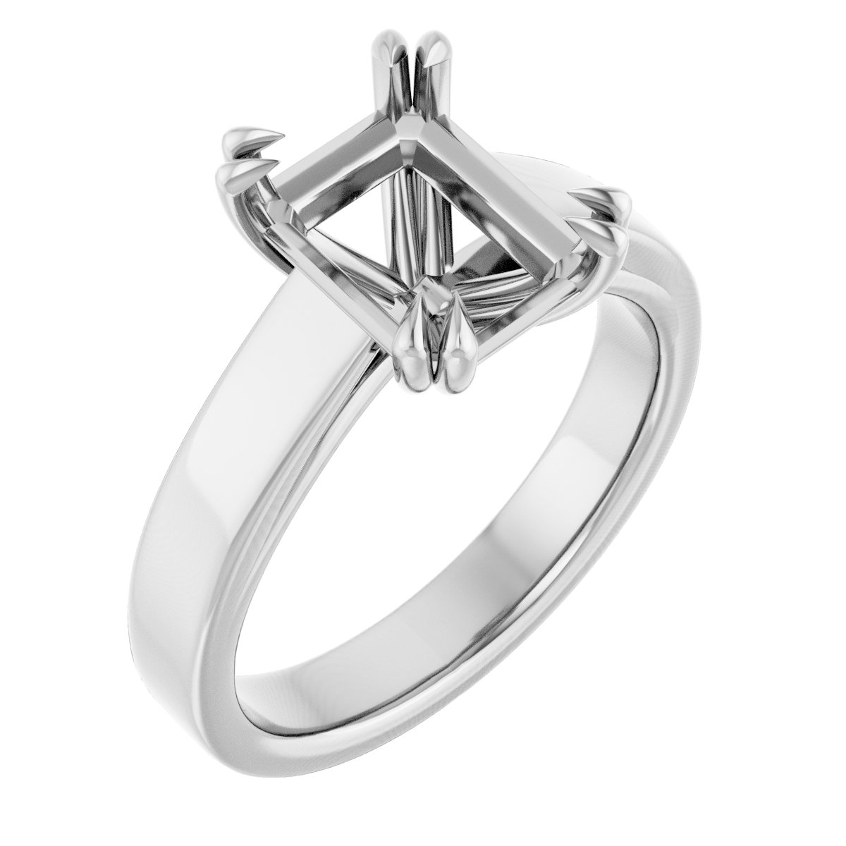 Double Claw-Prong Solitaire Engagement Ring