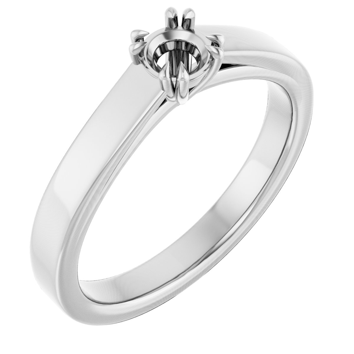 Double Claw-Prong Solitaire Engagement Ring