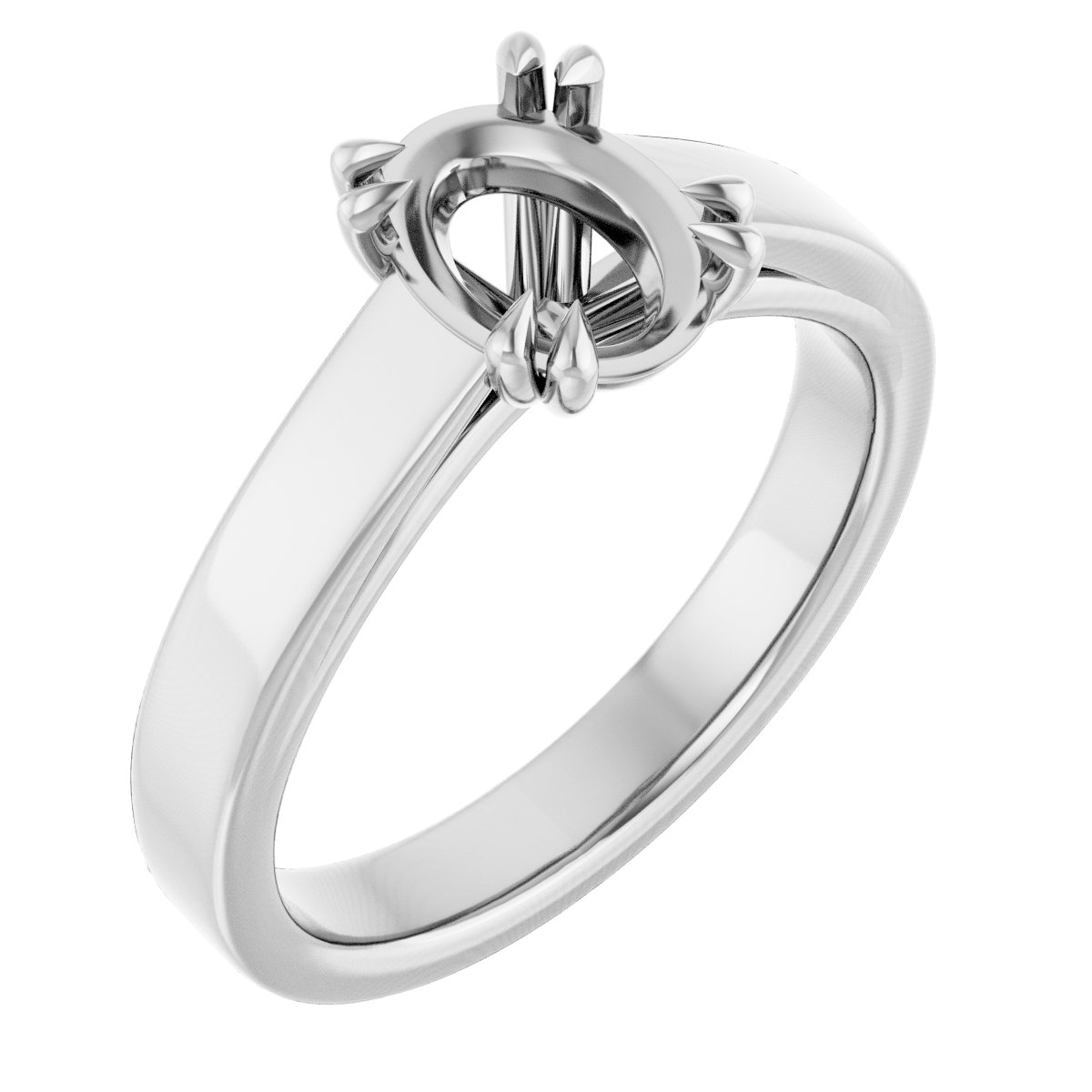 Double Claw-Prong Solitaire Engagement Ring