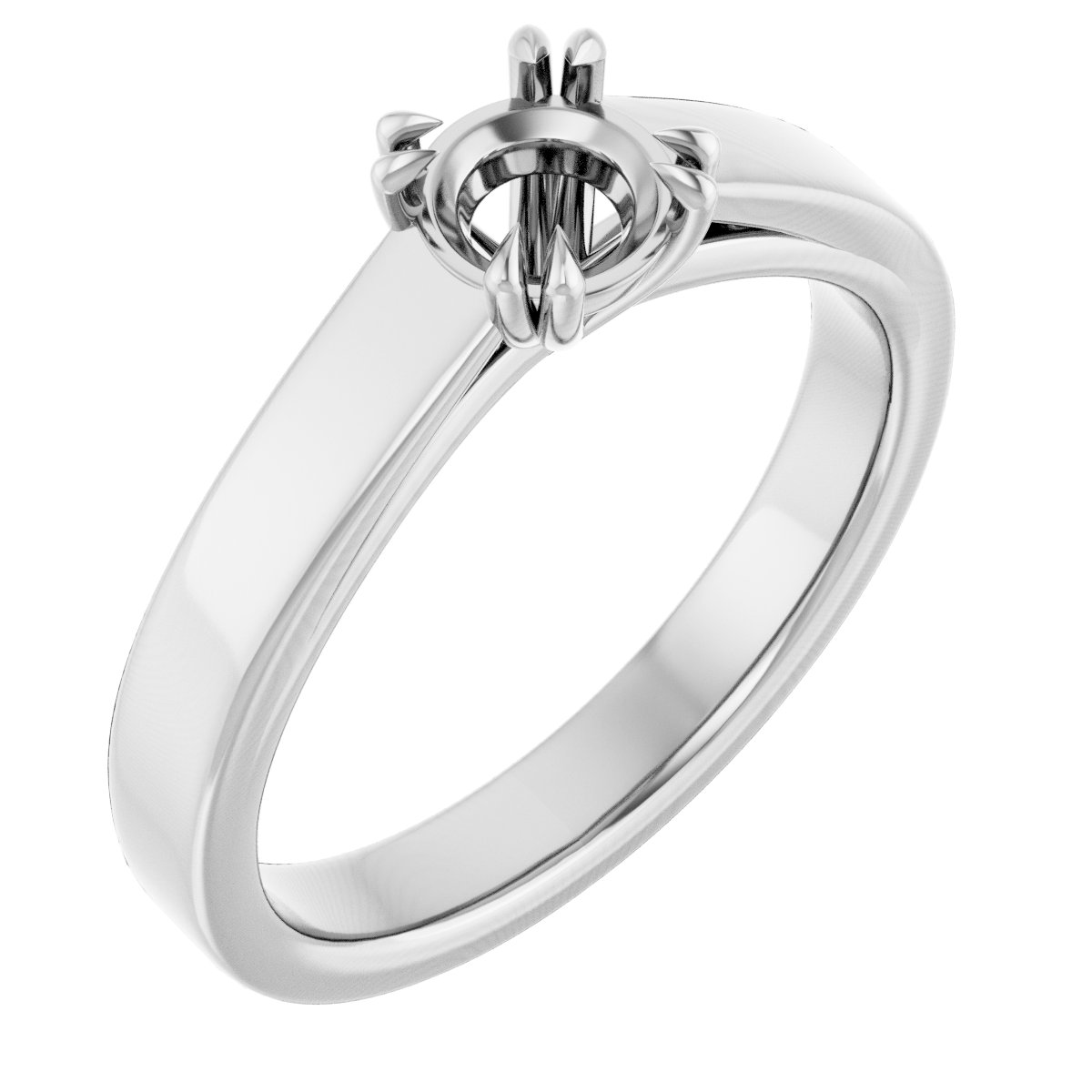 Double Claw-Prong Solitaire Engagement Ring