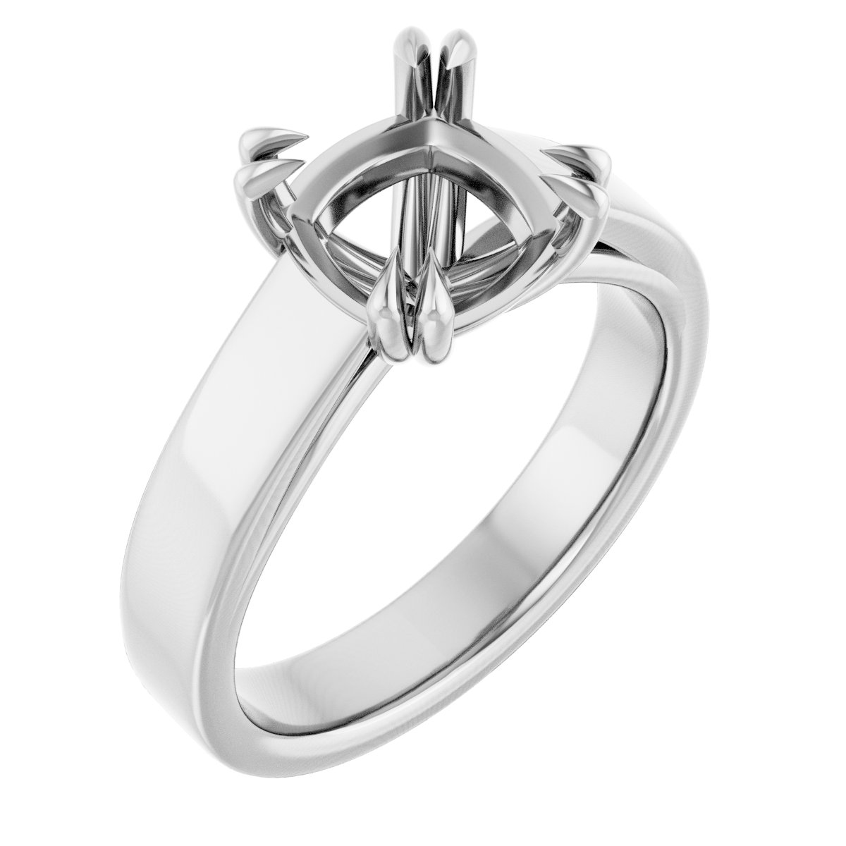 Double Claw-Prong Solitaire Engagement Ring