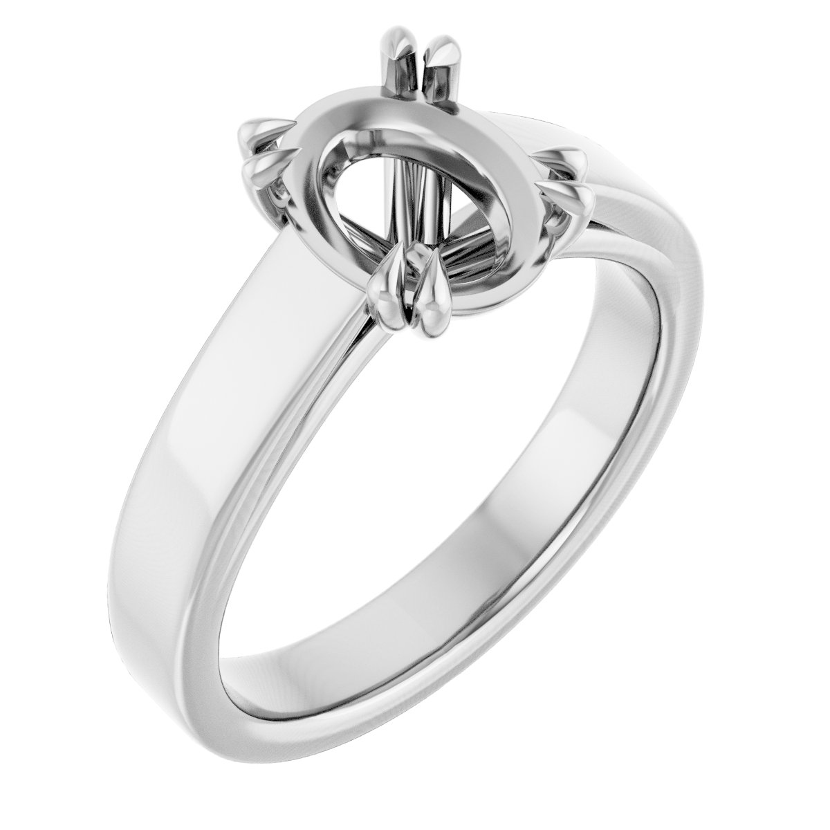 Double Claw-Prong Solitaire Engagement Ring