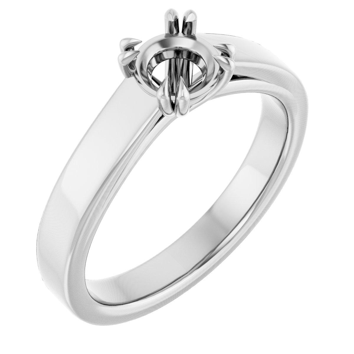 Double Claw-Prong Solitaire Engagement Ring