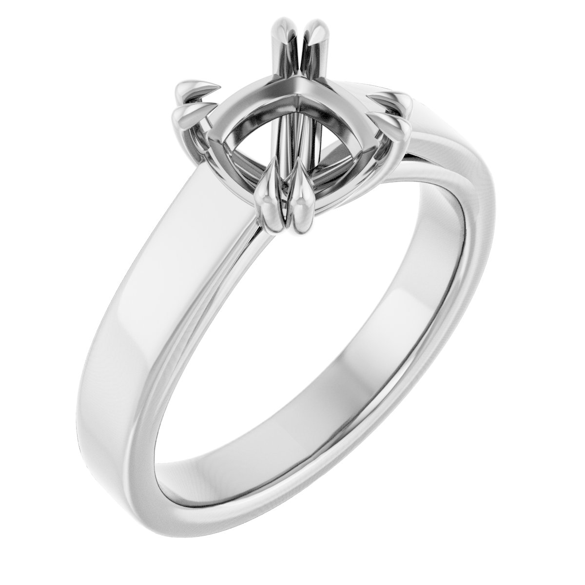 Double Claw-Prong Solitaire Engagement Ring