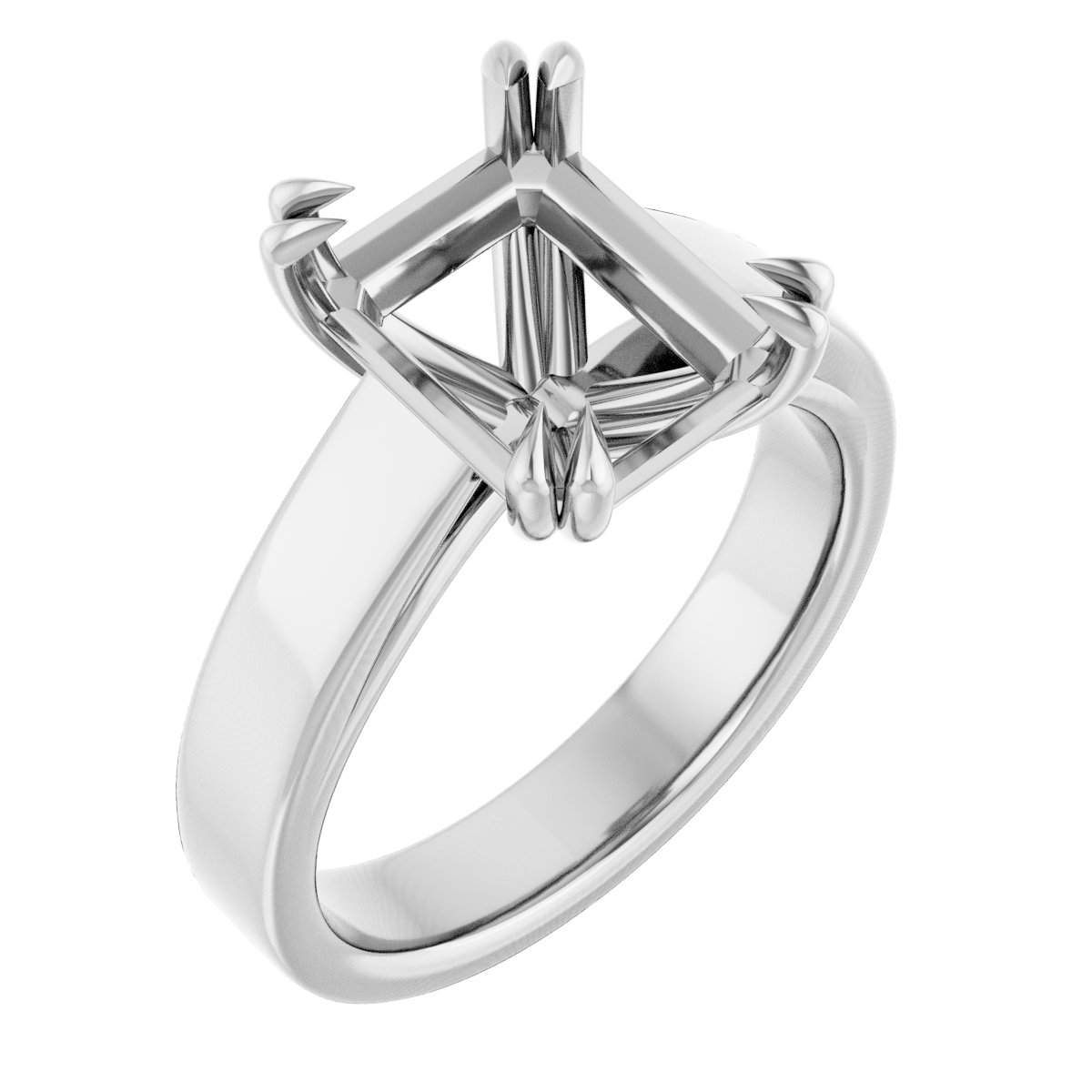 Double Claw-Prong Solitaire Engagement Ring