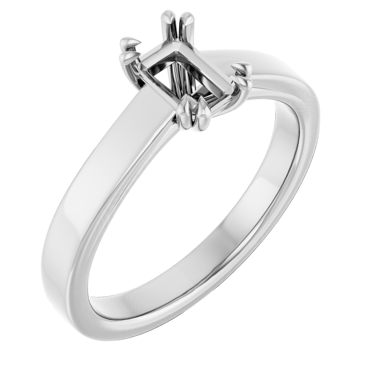 Double Claw-Prong Solitaire Engagement Ring