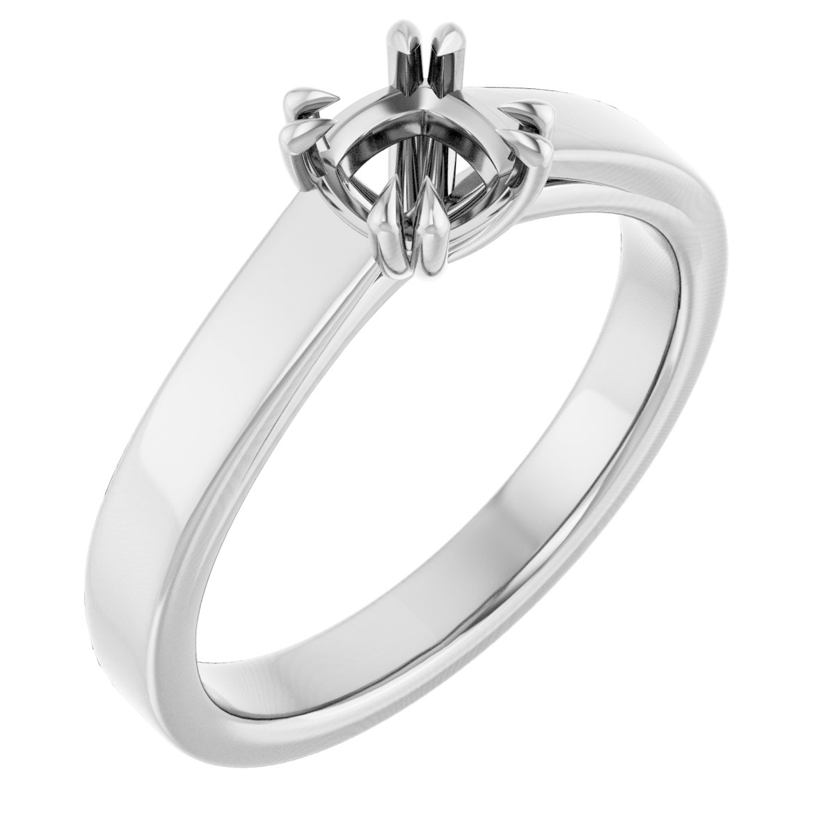 Double Claw-Prong Solitaire Engagement Ring