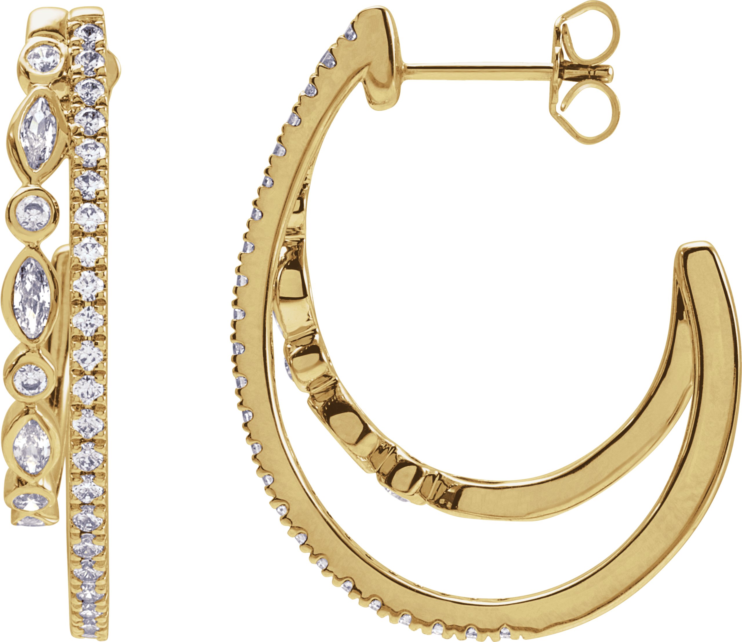 14K Yellow 1 1/5 CTW Lab-Grown Diamond 30.5 mm Hoop Earrings