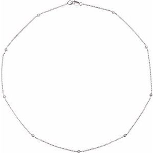 14K White 1/6 CTW Diamond 18" Station Necklace