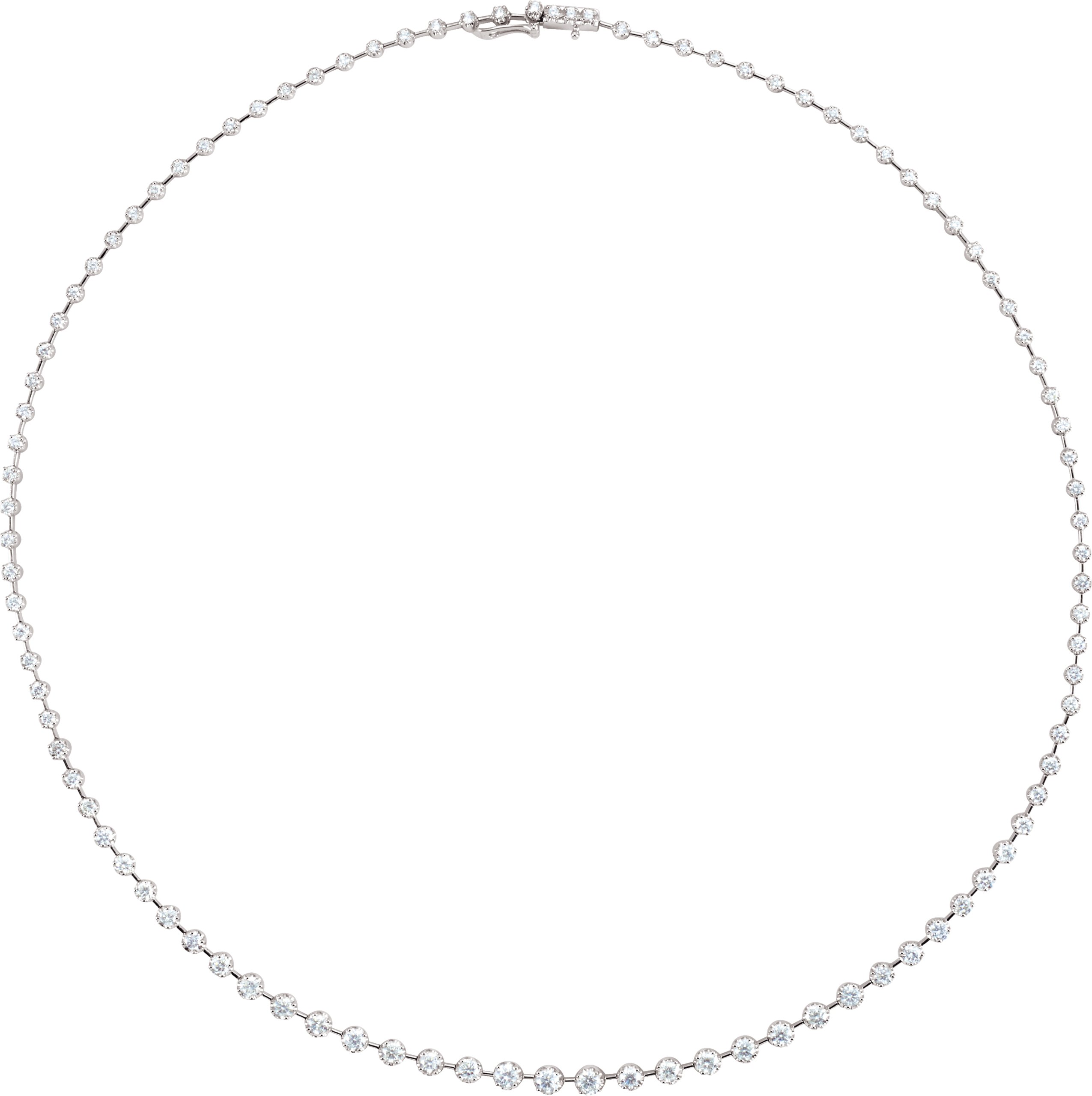 14K White 5 CTW Natural Diamond 18" Necklace