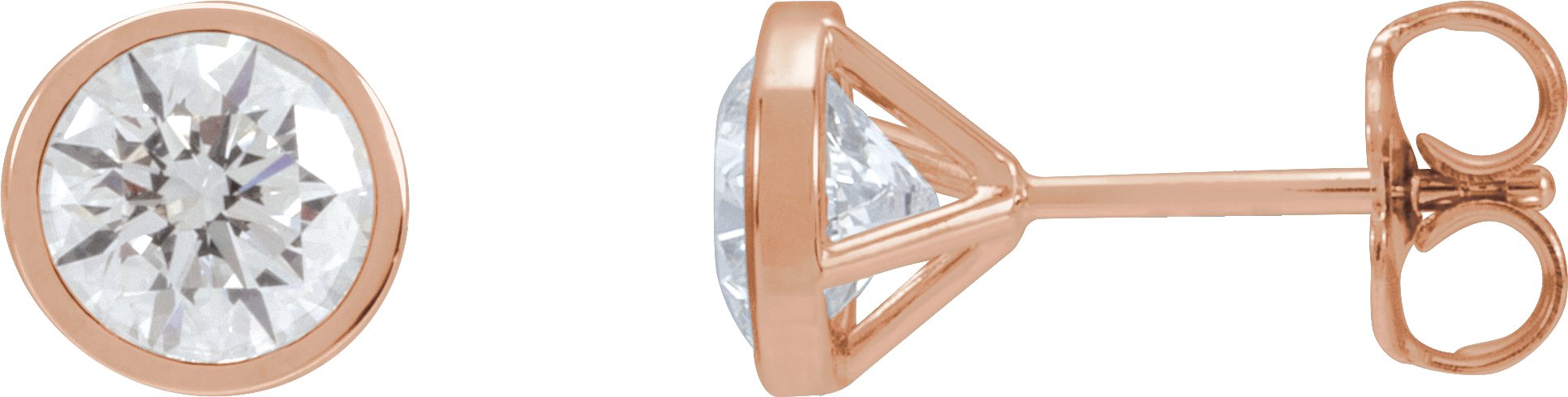 Round Bezel-Set Cocktail-Style Stud Earrings