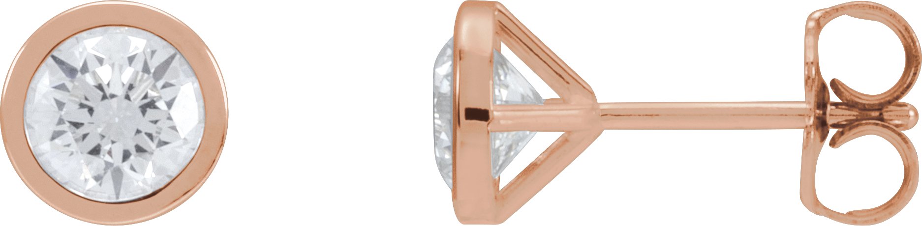 Round Bezel-Set Cocktail-Style Stud Earrings