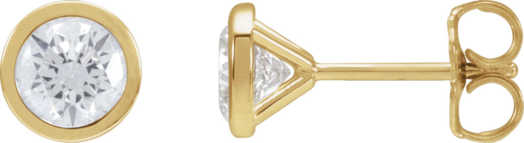 Round Bezel-Set Cocktail-Style Stud Earrings