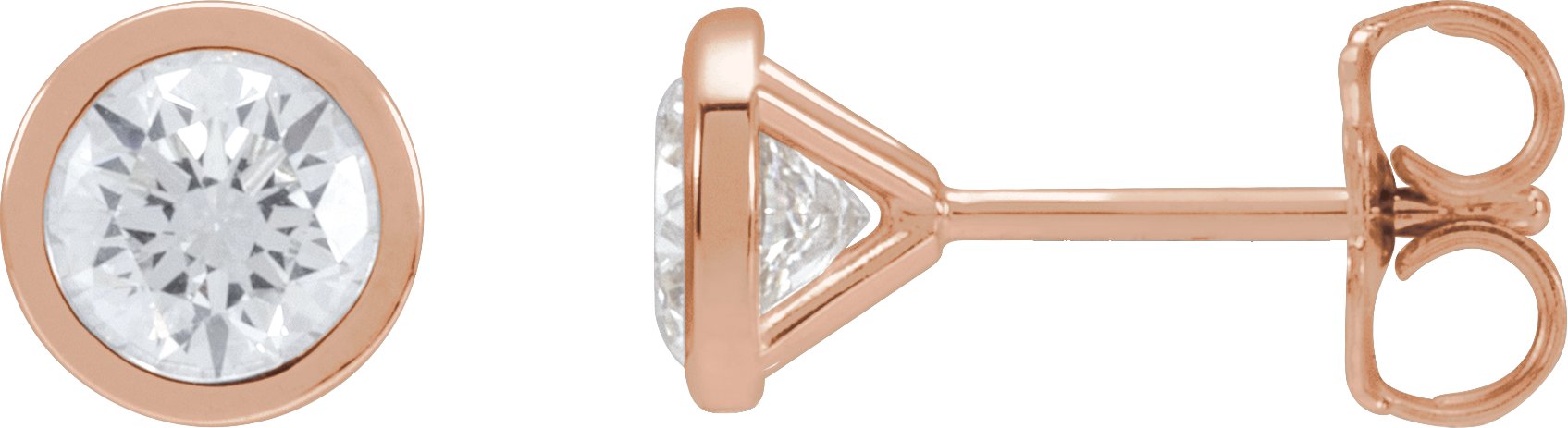Round Bezel-Set Cocktail-Style Stud Earrings