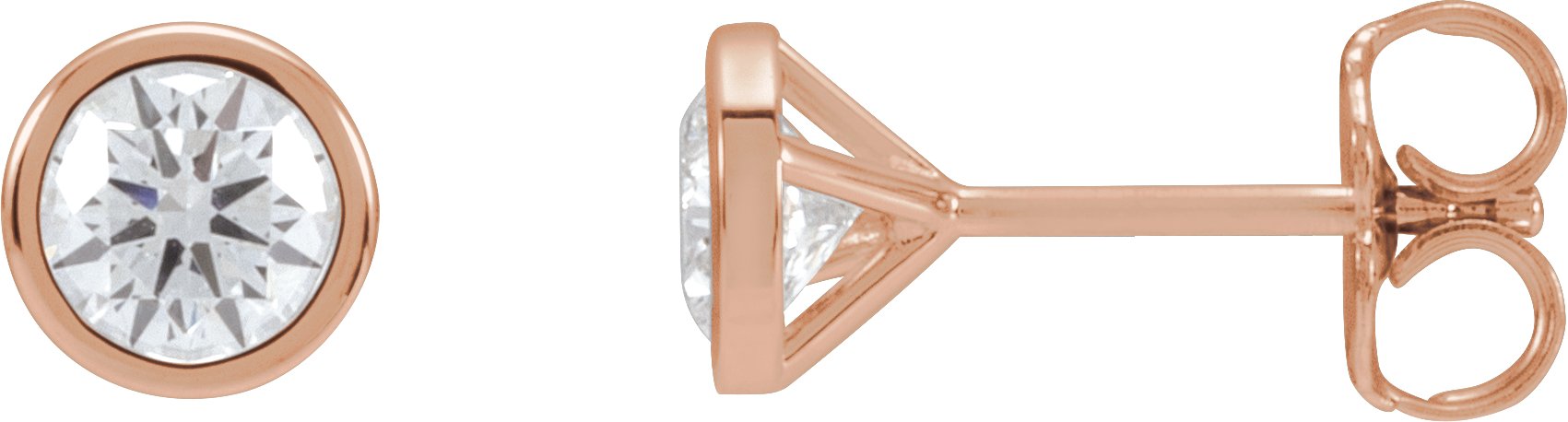 Round Bezel-Set Cocktail-Style Stud Earrings