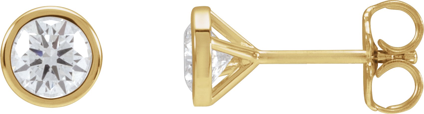 Round Bezel-Set Cocktail-Style Stud Earrings
