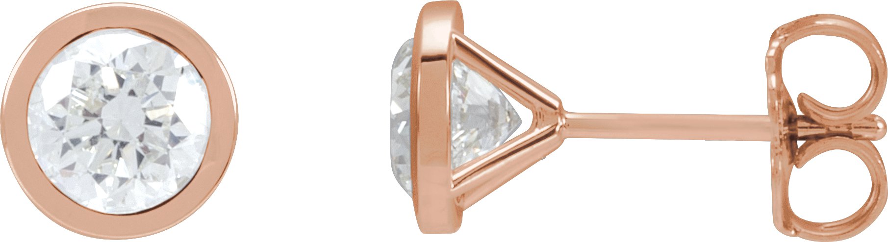 Round Bezel-Set Cocktail-Style Stud Earrings