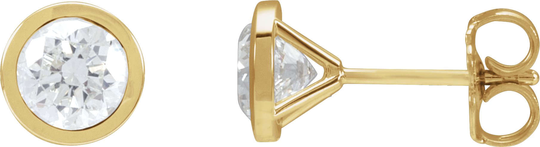 Round Bezel-Set Cocktail-Style Stud Earrings