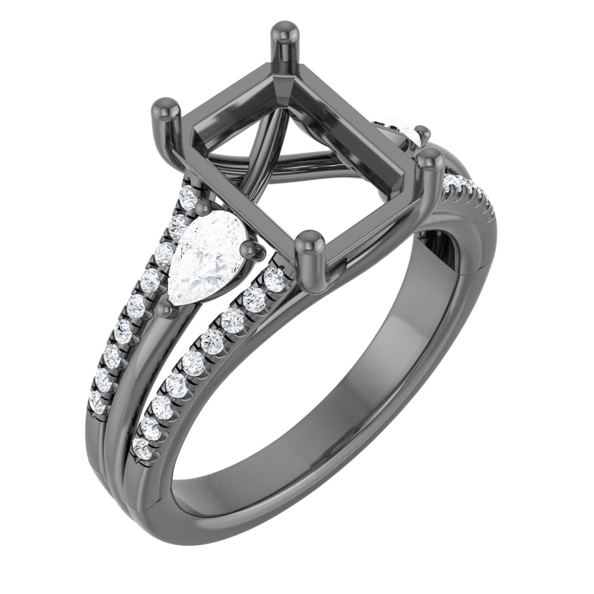 14K White 9x7 mm Emerald 5/8 CTW Lab-Grown Diamond Engagement Ring