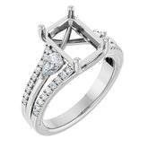 14K White 9x7 mm Emerald 5/8 CTW Lab-Grown Diamond Engagement Ring