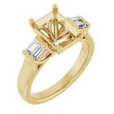 14K Yellow 9x7 mm Emerald 1/4 CTW Lab-Grown Diamond Semi-Set Engagement Ring