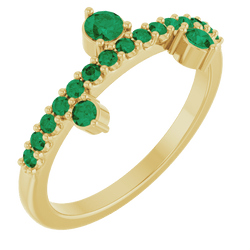 lab-grown emerald may birthstone ring