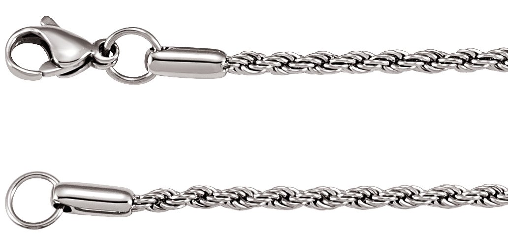 Stainless Steel 2.4 mm Rope 24" Chain