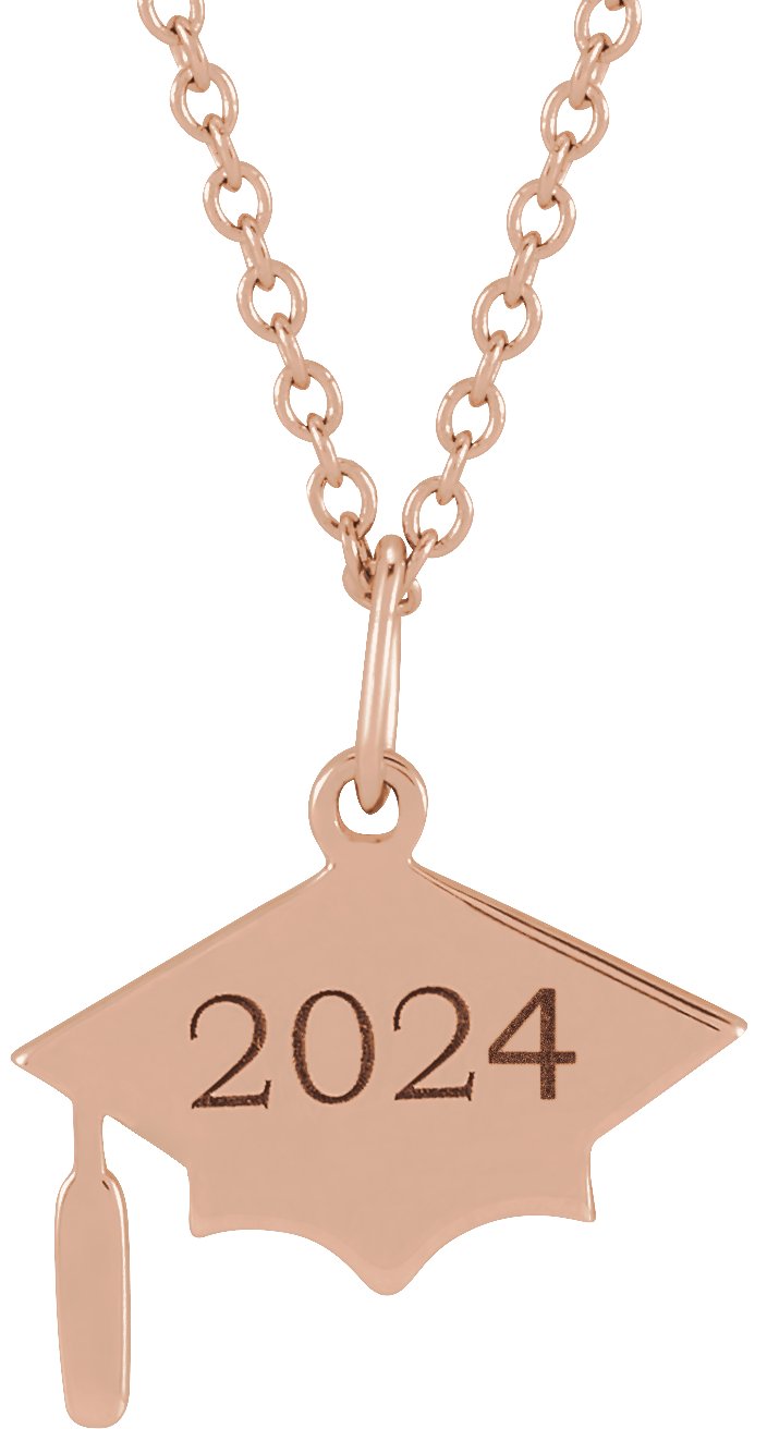 Alternative view of Engravable Graduation Cap Necklace or Pendant