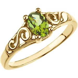 14K Yellow August Imitation Birthstone Ring Ref. 95734