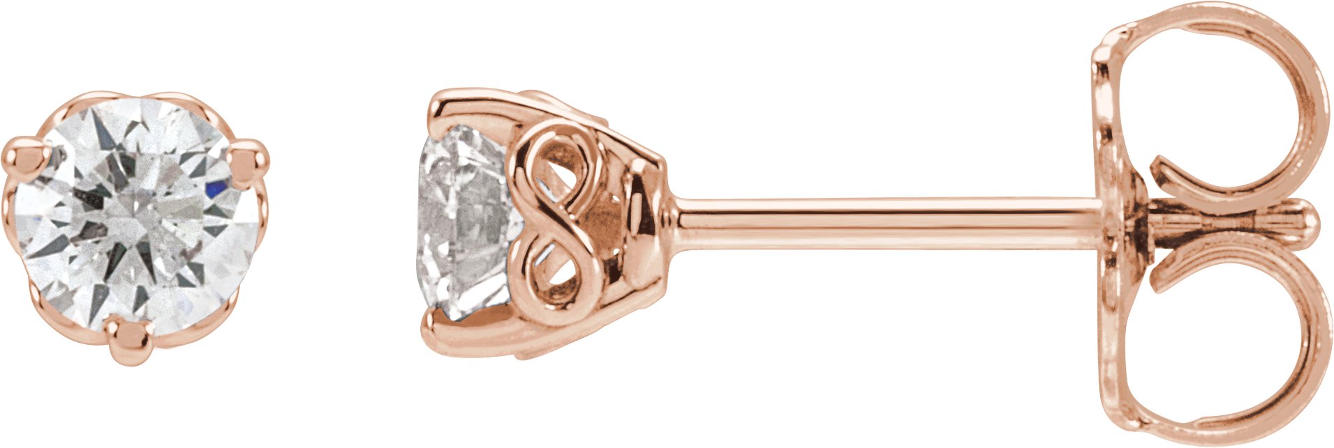 Round 3-Prong Infinity-Inspired Stud Earrings
