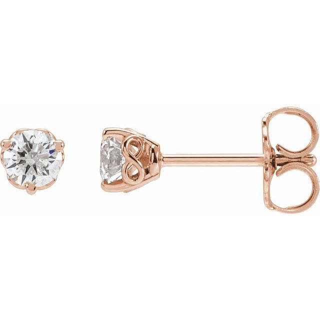14K Rose 1/3 CTW Natural Diamond Infinity-Inspired Earrings