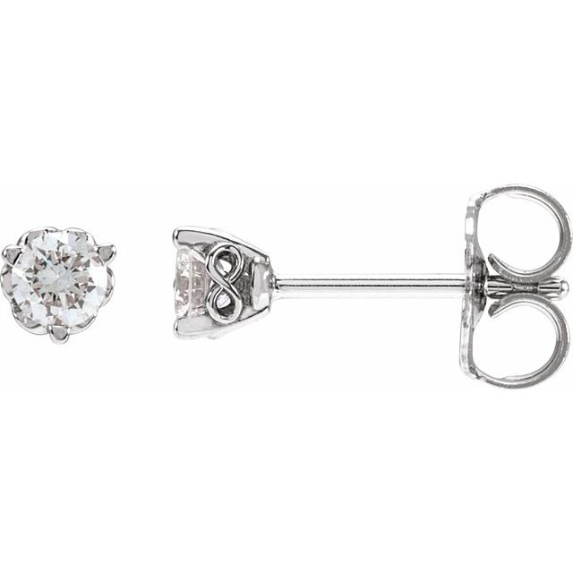14K White 1/5 CTW Natural Diamond Infinity-Inspired Earrings