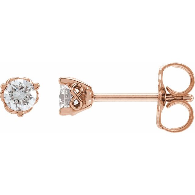 14K Rose 1/5 CTW Natural Diamond Infinity-Inspired Earrings