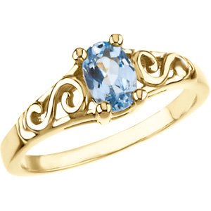 14K Yellow March Imitation Birthstone Ring Ref. 22439