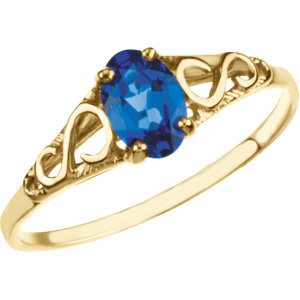 14K Yellow September Imitation Birthstone Ring 