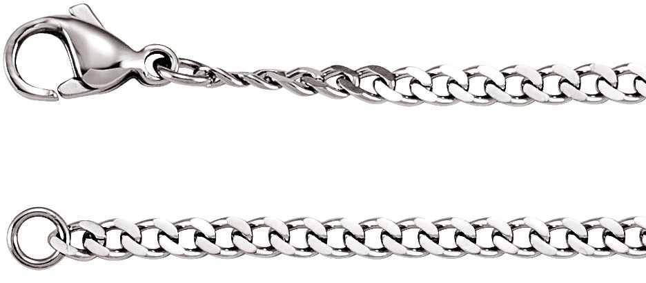 Stainless Steel 3.2 mm Diamond-Cut Curb 18" Chain