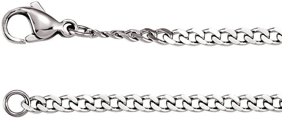 Stainless Steel Diamond Cut Curb Chain with Lobster Clasp Ref 263737