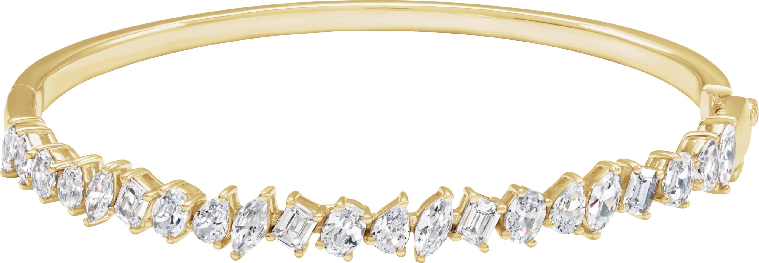 14K Yellow 4 1/5 CTW Lab-Grown Diamond Bangle 7" Bracelet